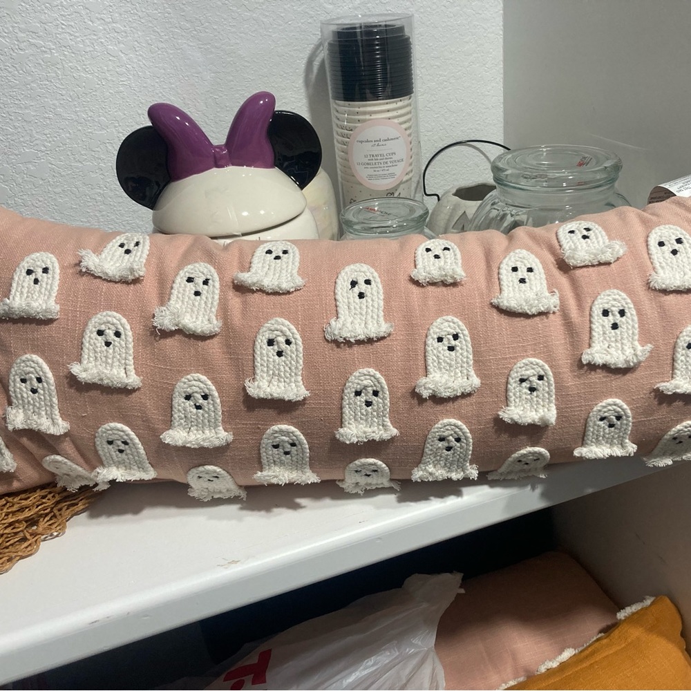 Indigo Moon pink ghost pillow